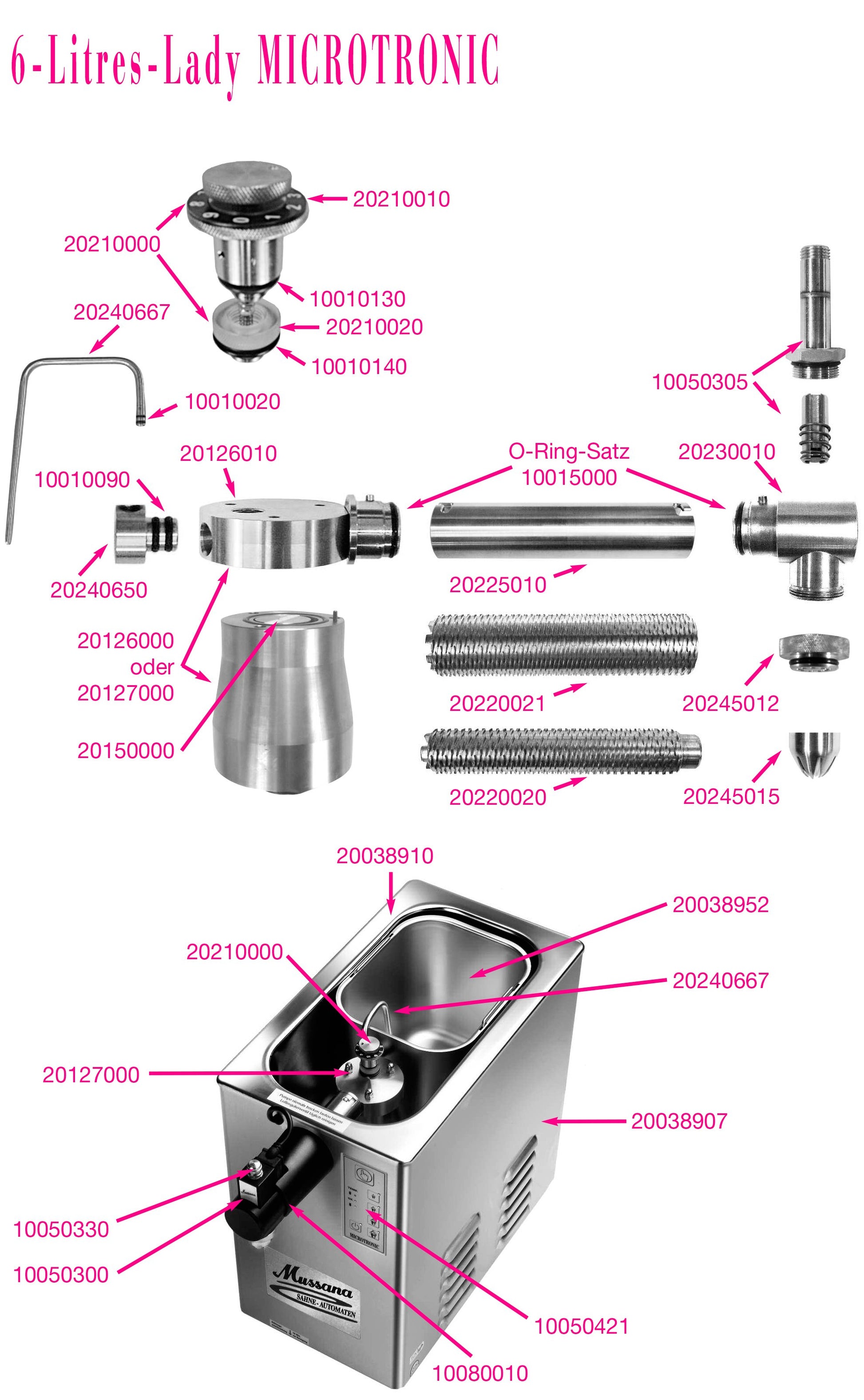 Mussana appareil à chantilly Lady Microtronic 6L - Robinet Long et 4L Mussana, appareil à chantilly Lady Microtronic 6 litres avec son robinet long de 10cm pour déposer la crème chantilly au milieu de l'assiette et ses 4 litres de nettchantillyMussanaCrepiere-Automatique.frMussana appareil à chantilly Lady Microtronic 6L - Robinet Long